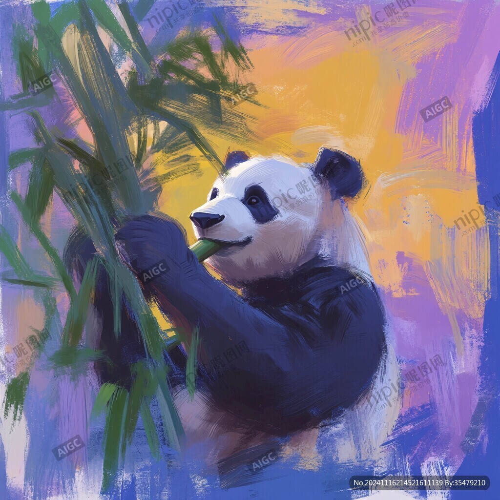 油画熊猫