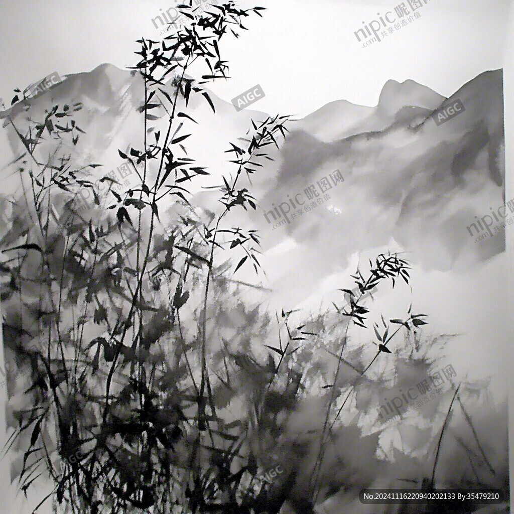 水墨幽篁