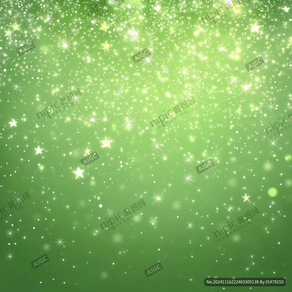 绿色唯美星光背景