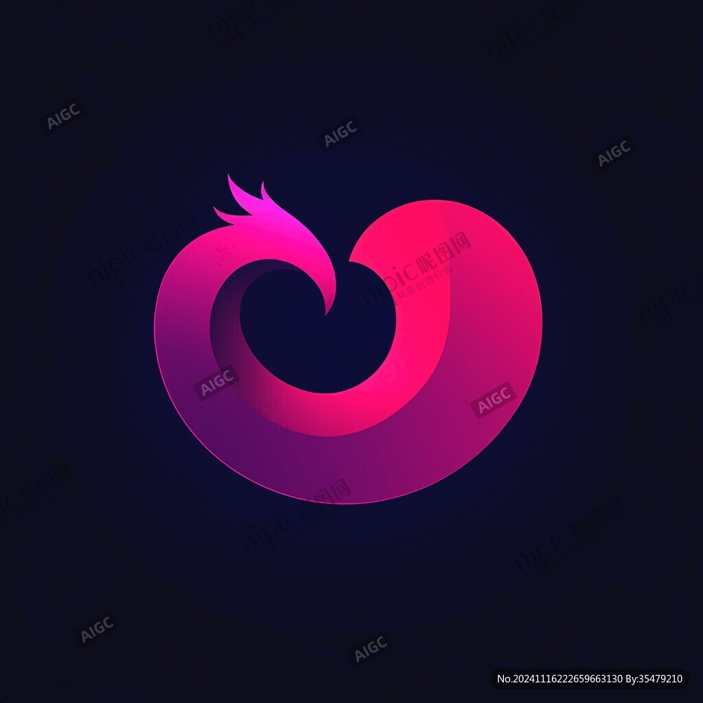 渐变爱心logo设计