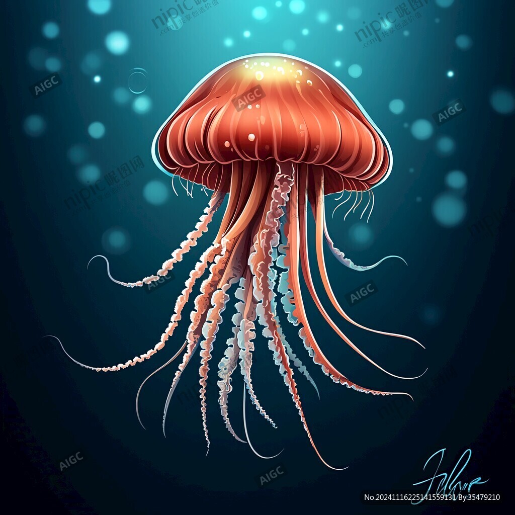 水母海洋插画