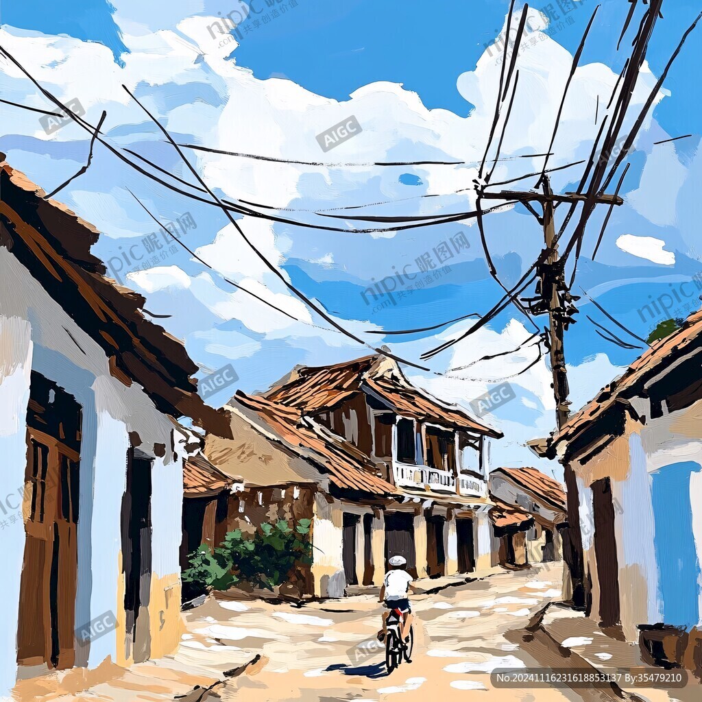 老街插画
