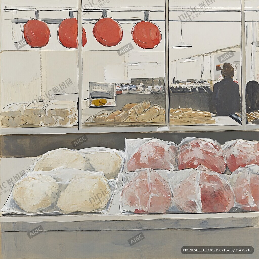 肉铺插画