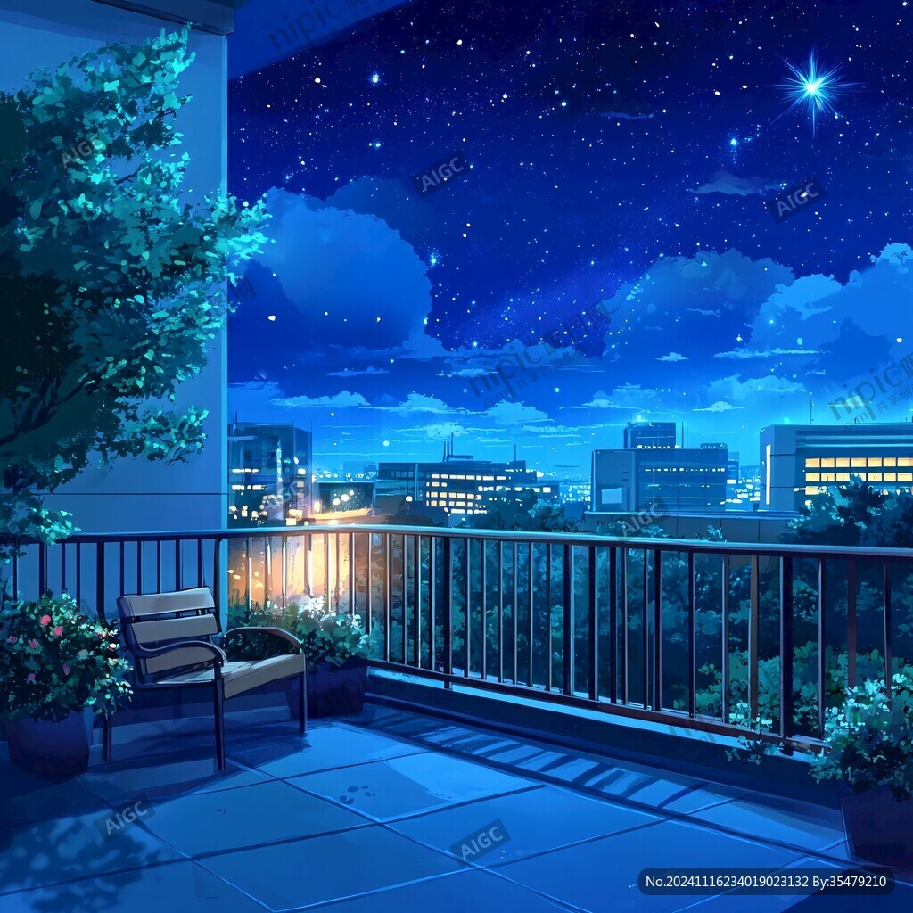 美好的夜晚插画