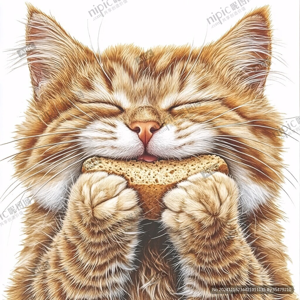 手绘猫眯装饰画
