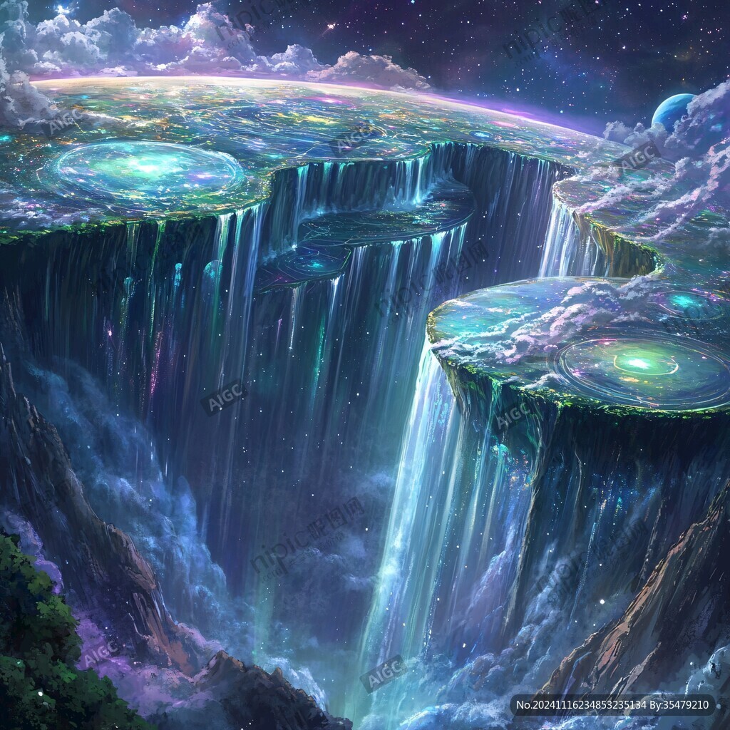 天界晓钟风景插画