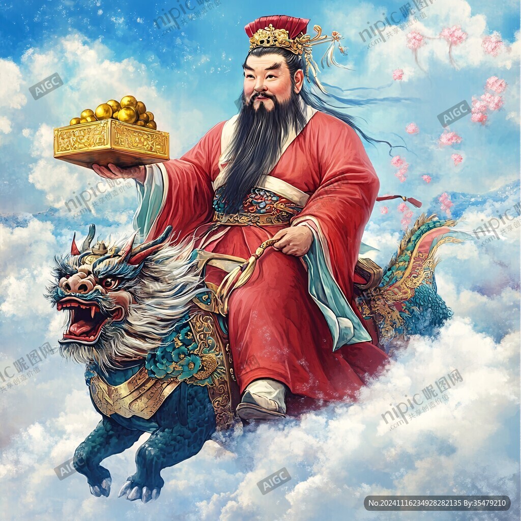 财神骑插画
