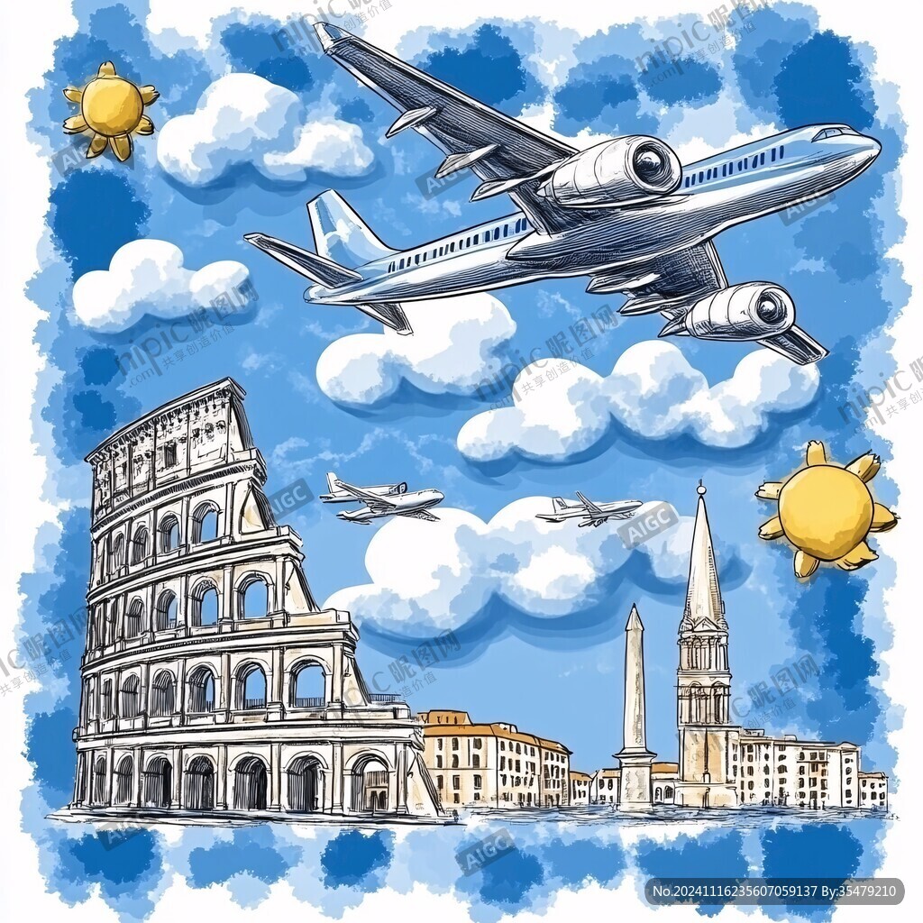 意大利旅游宣传插画
