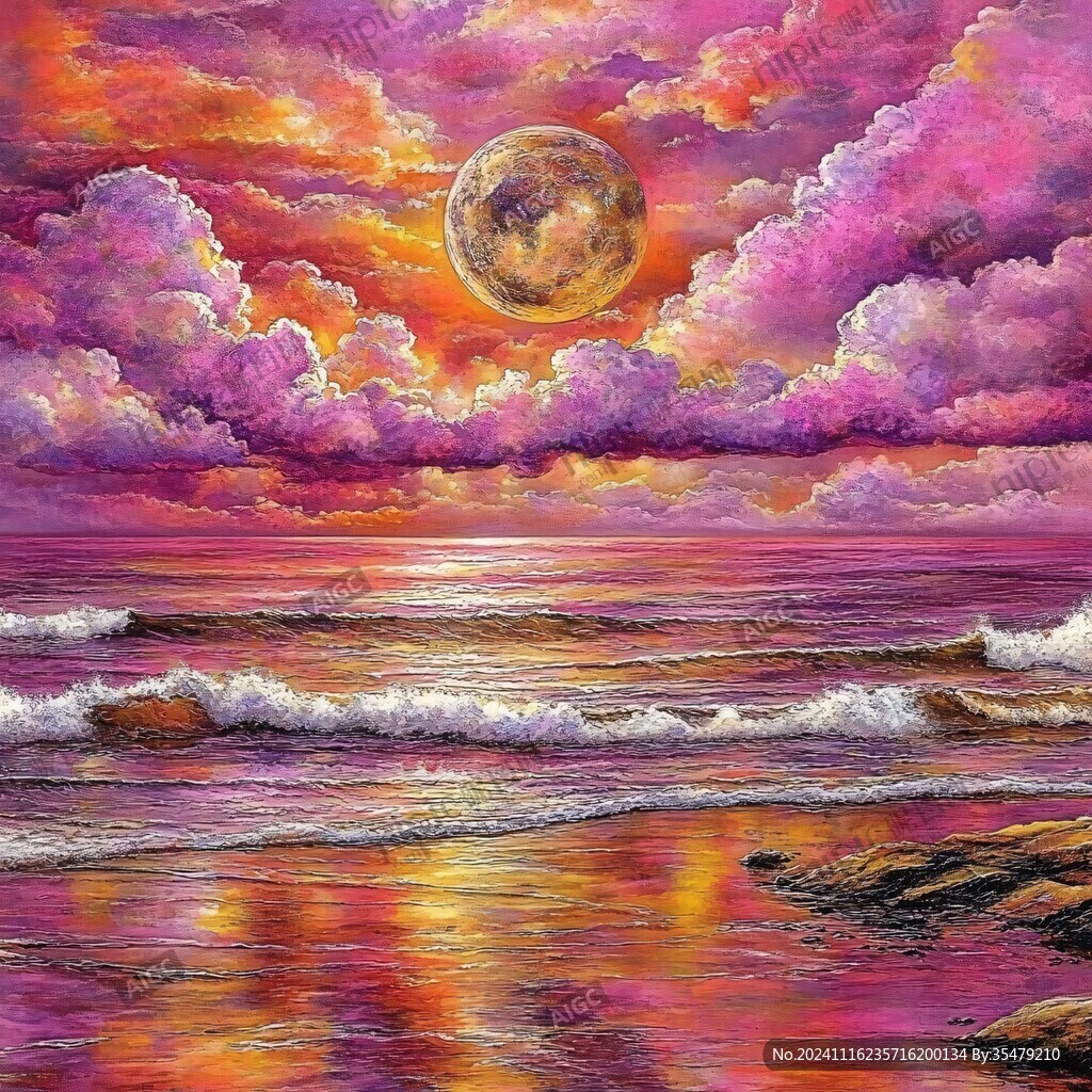 月夜油画