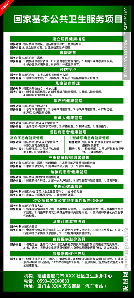 国家基本公共卫生服务项目展架