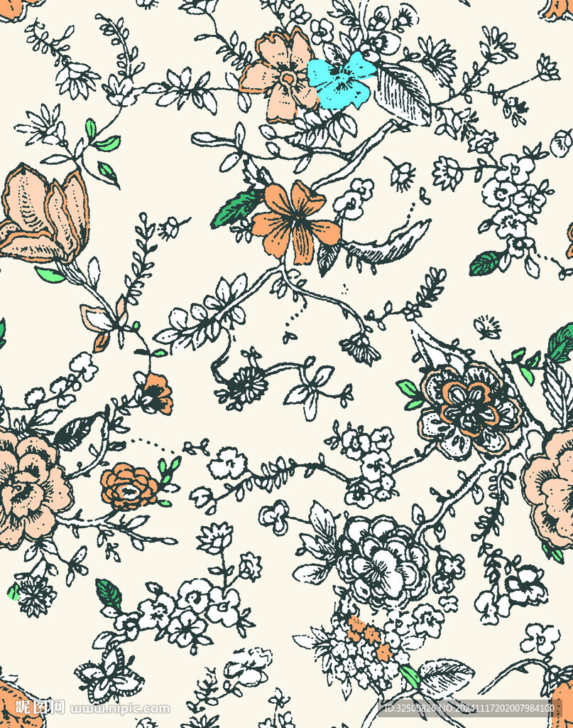 素描花