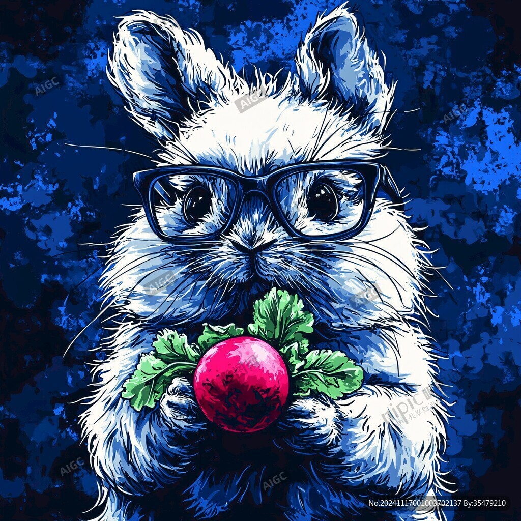 兔子潮流墨镜插画