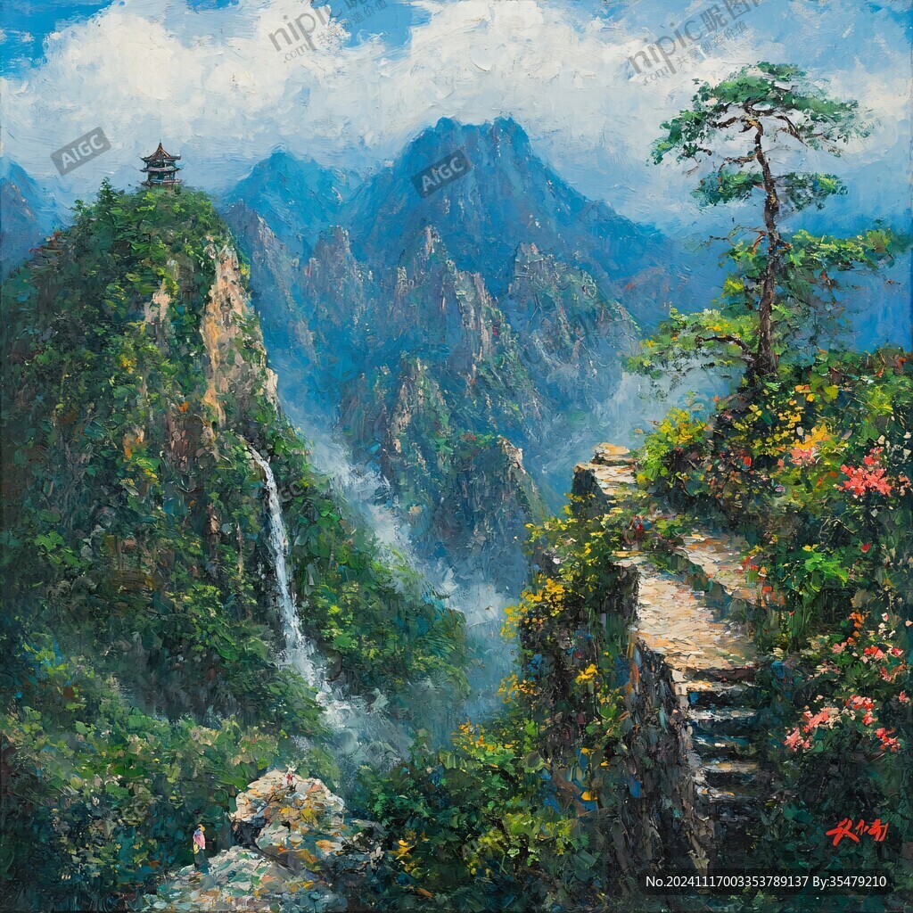 九华山油画