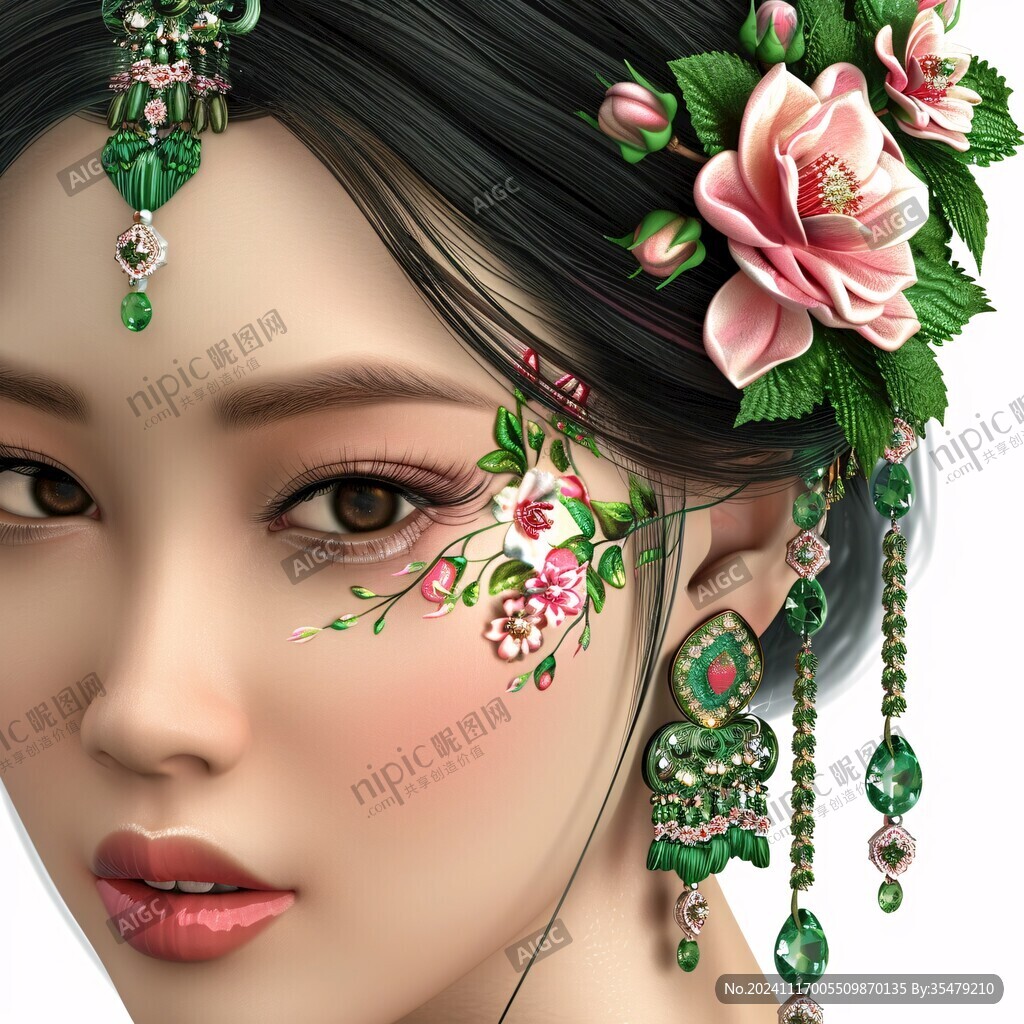 手绘少数民族美女