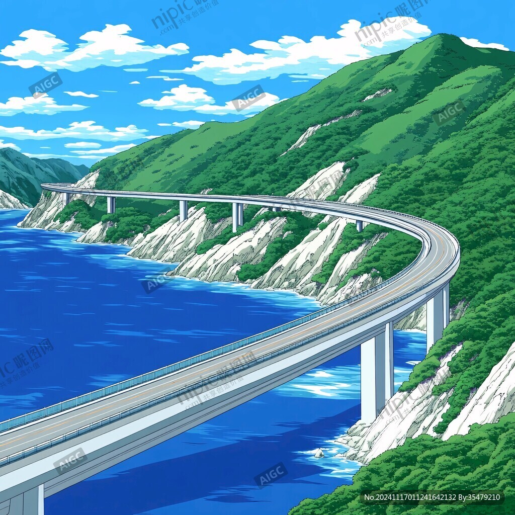 舟岱大桥插画
