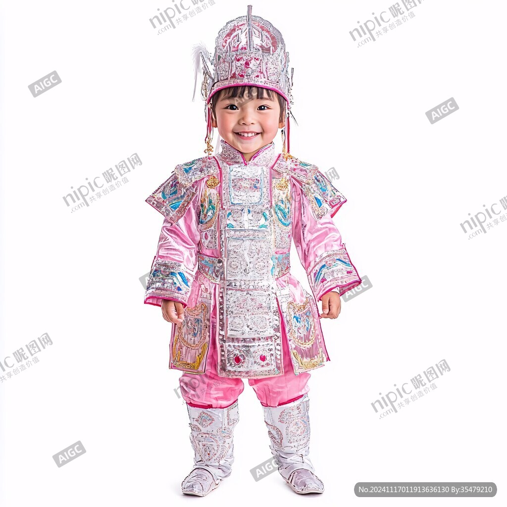 粉色蒙古衣服