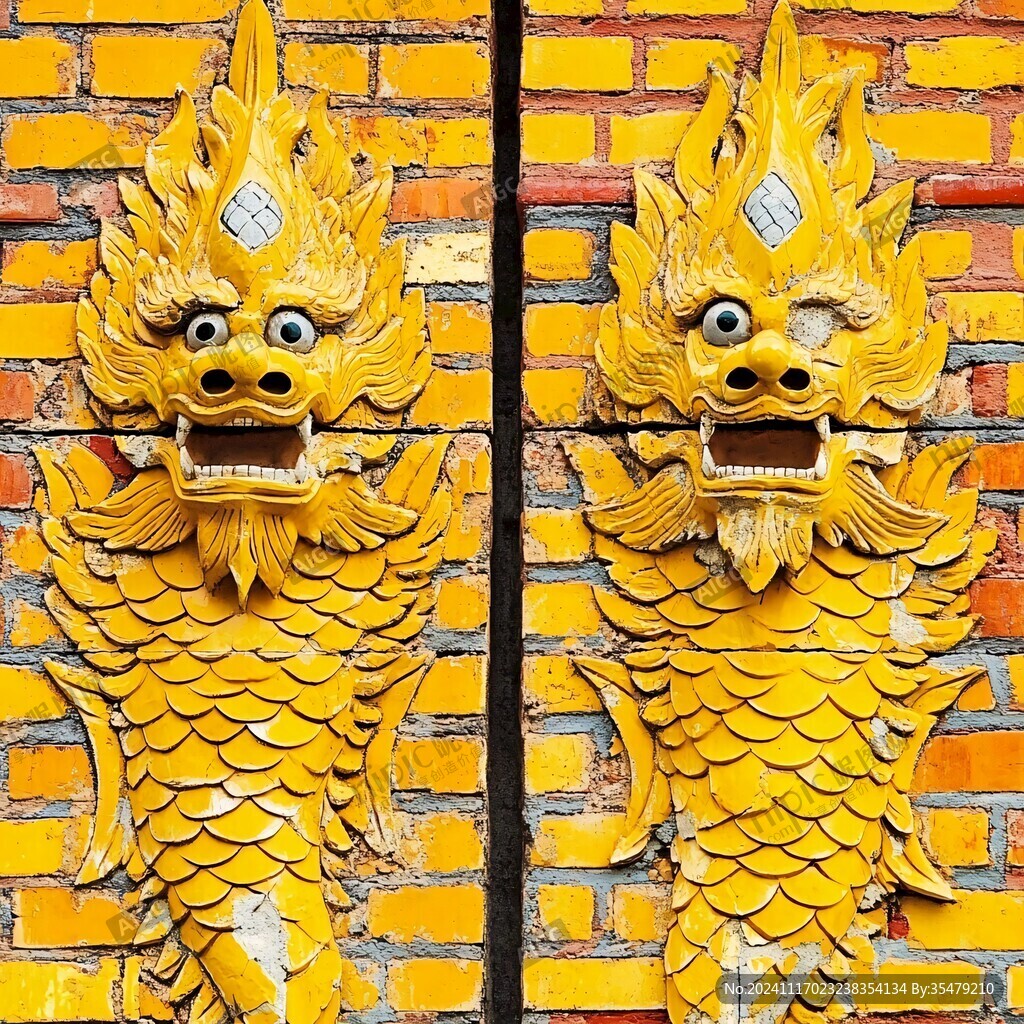 门神龙雕塑