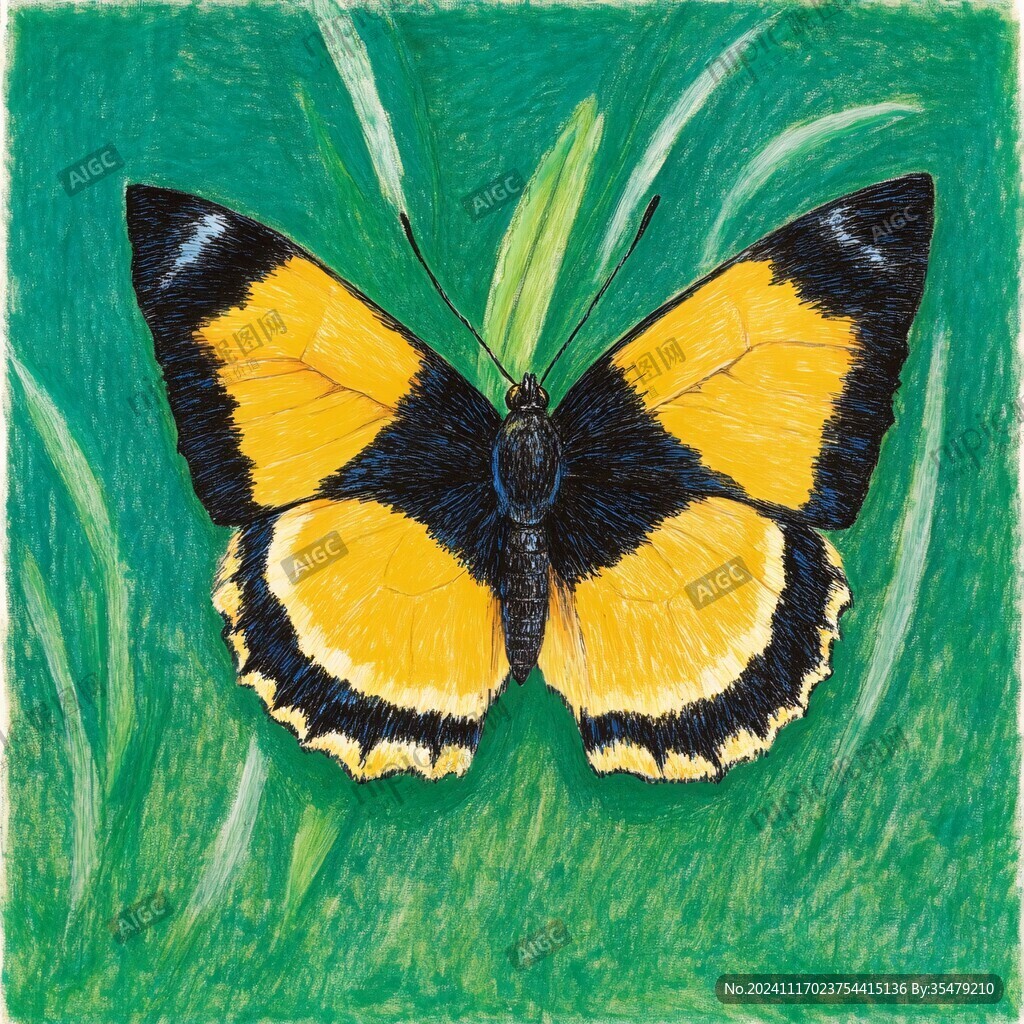 黄色蝴蝶插画