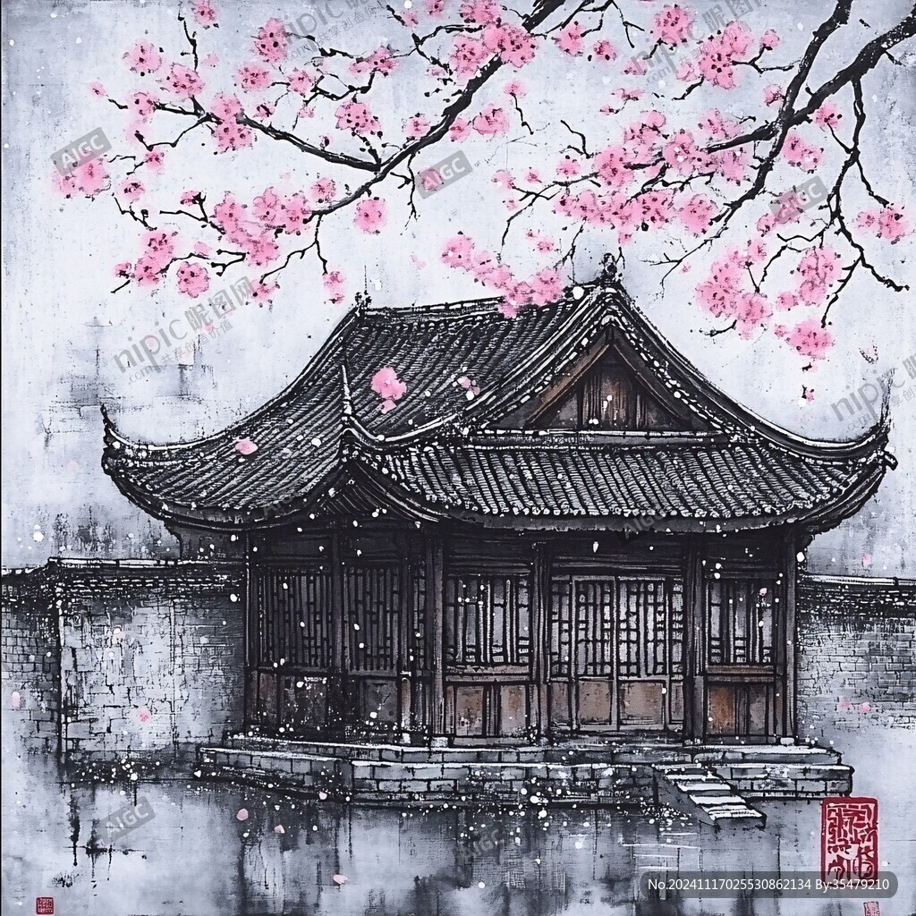 烟雨楼插画
