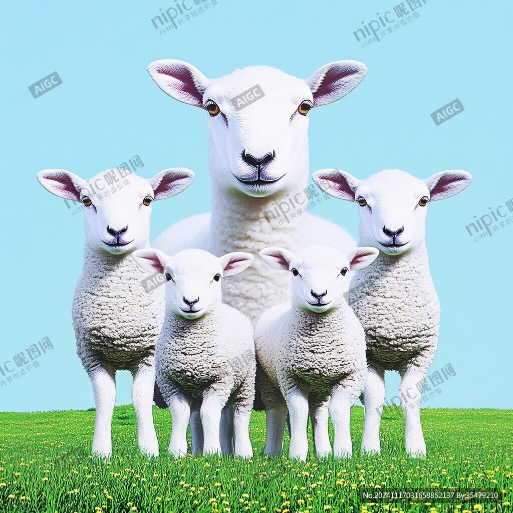 四胞胎羊羔