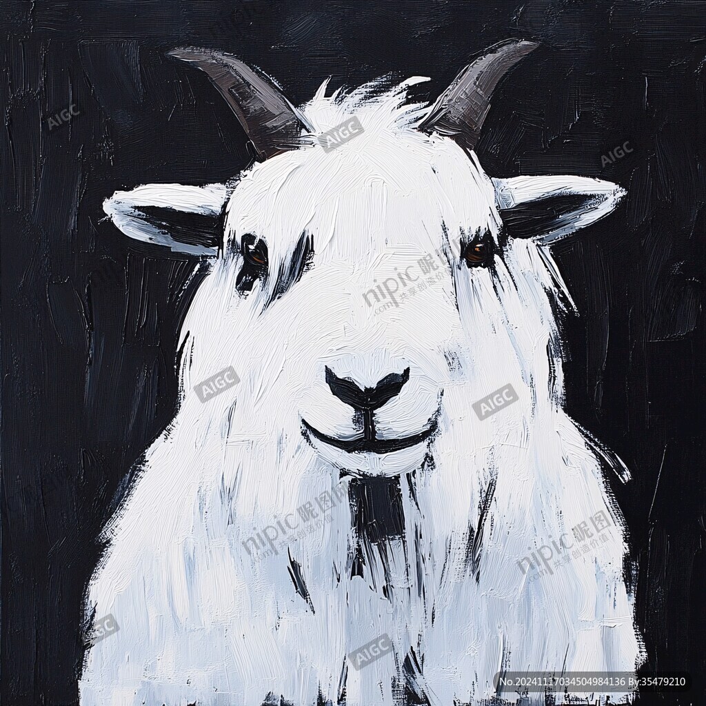 手绘山羊工作室装饰画