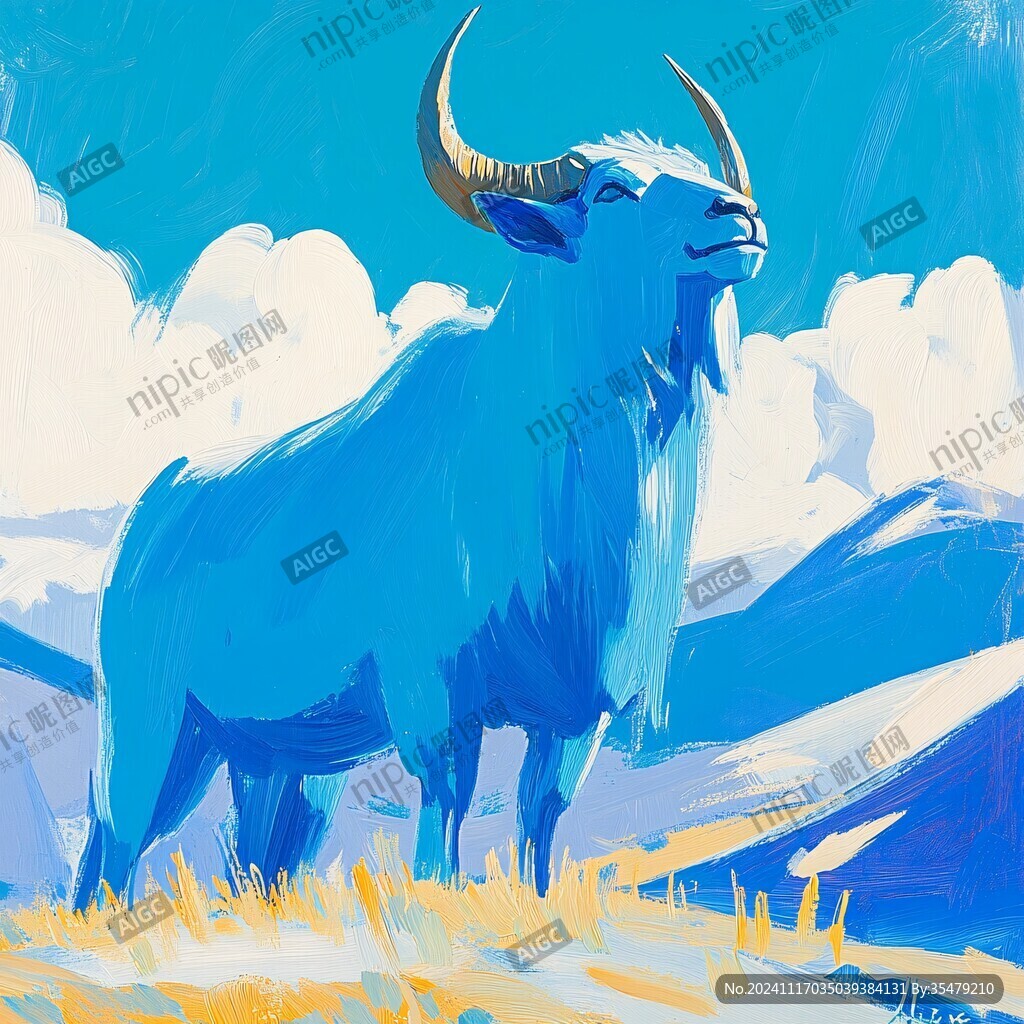 野牦牛插画