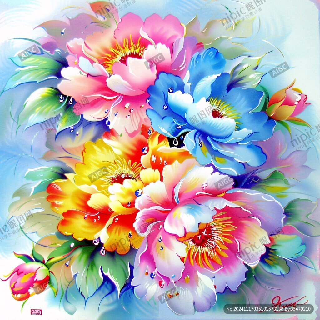 手绘创意百花壁纸