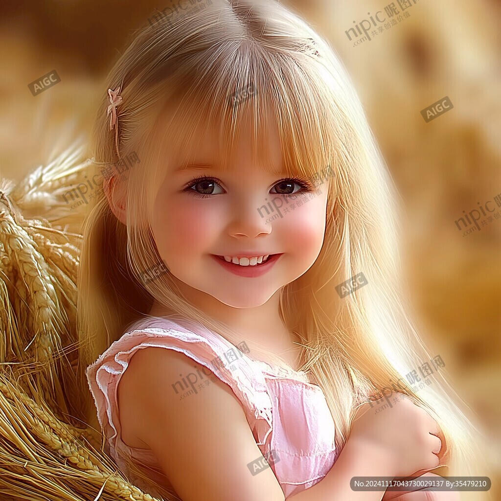 怡然自得的小女孩壁纸