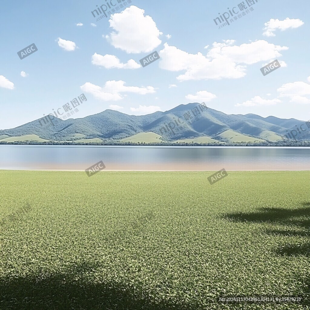 绿色湖面背景