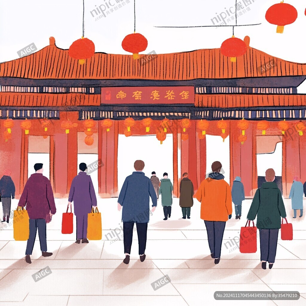 回家过年插画