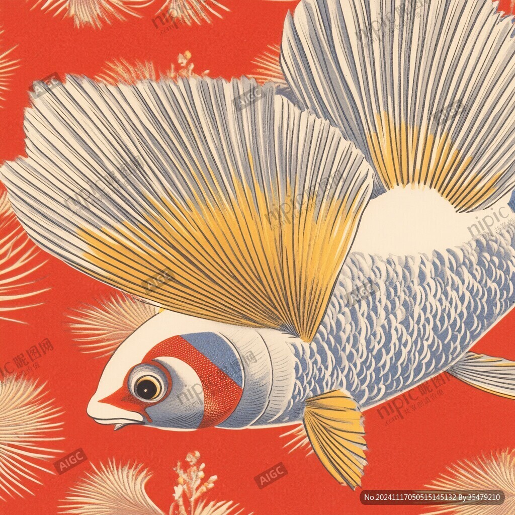 国潮金鱼插画