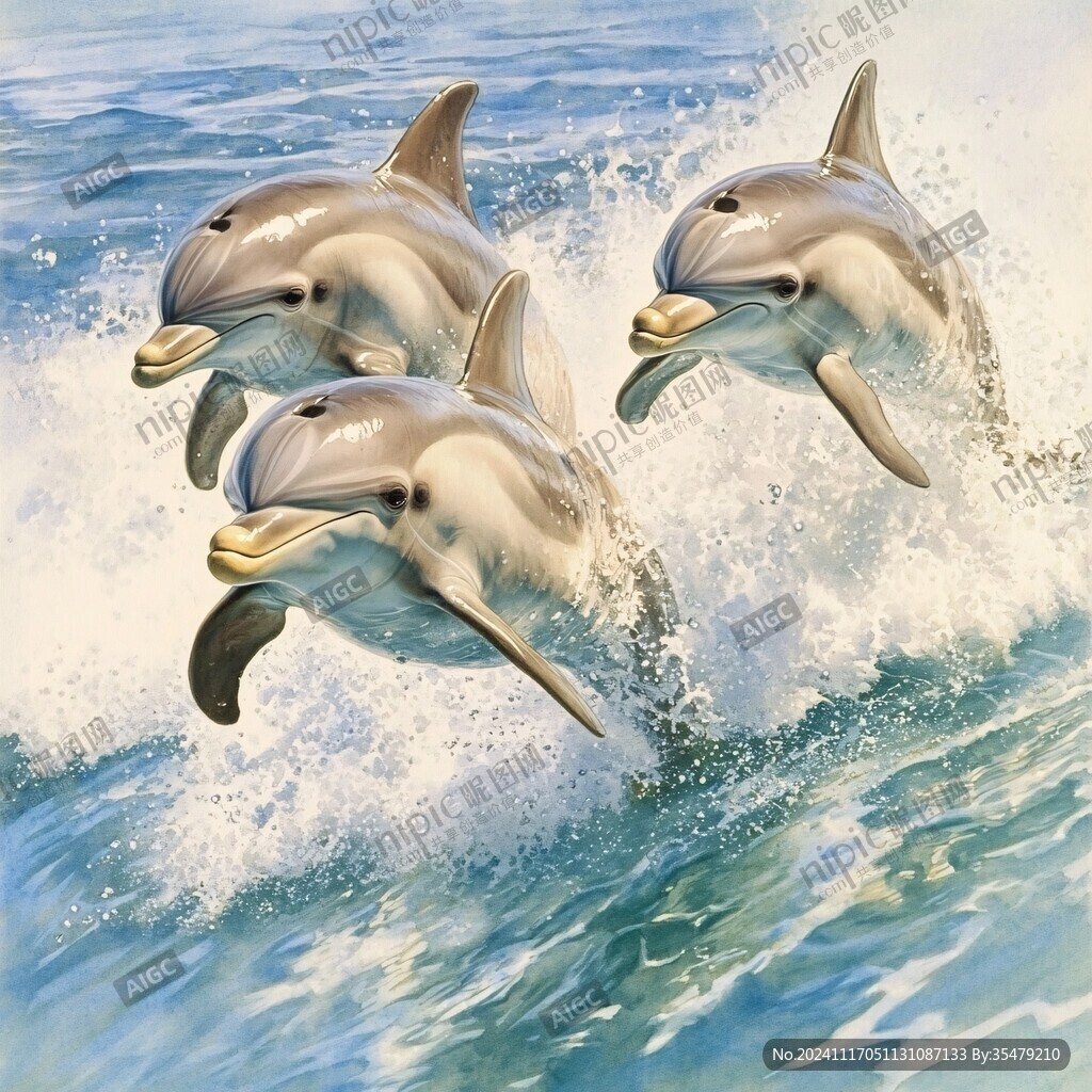 海豚立体画设计