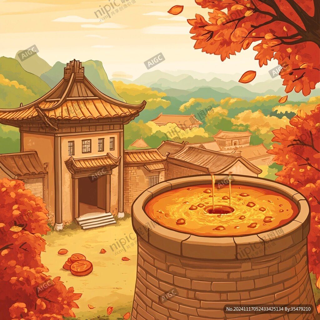 石磨插画