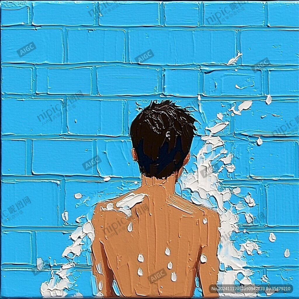 阳台水珠水滴男人背影