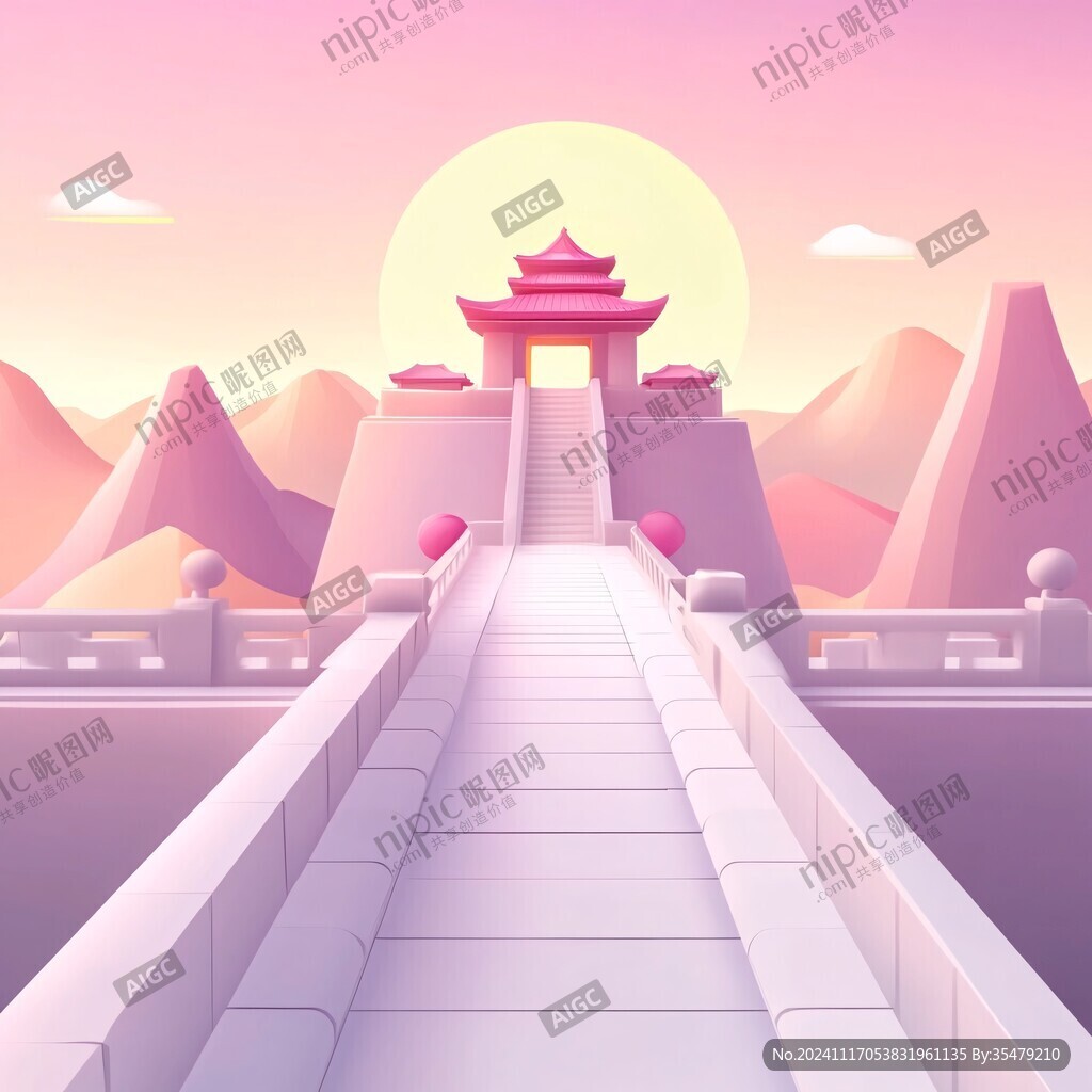 紫荆城门插画