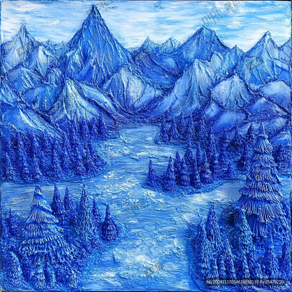 电脑绘画雪山