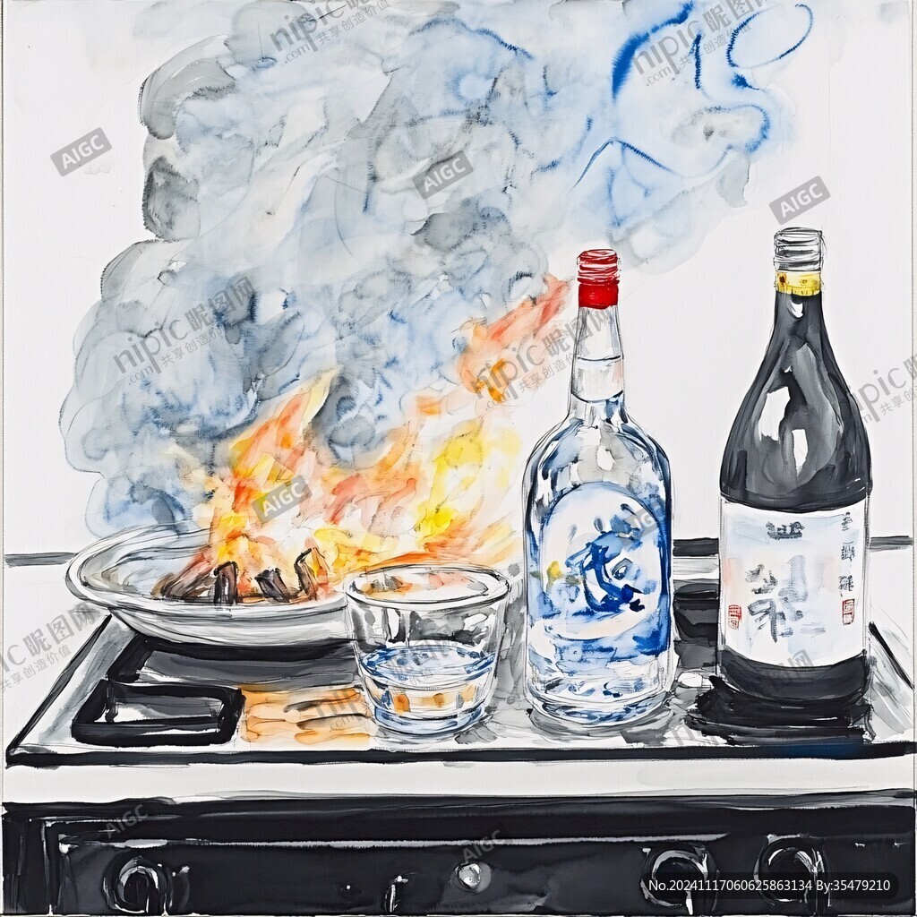 高粱酒插画