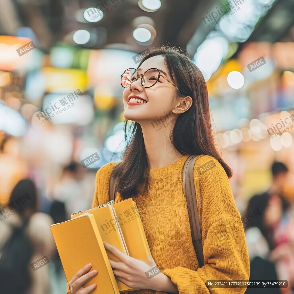 戴眼镜的女生
