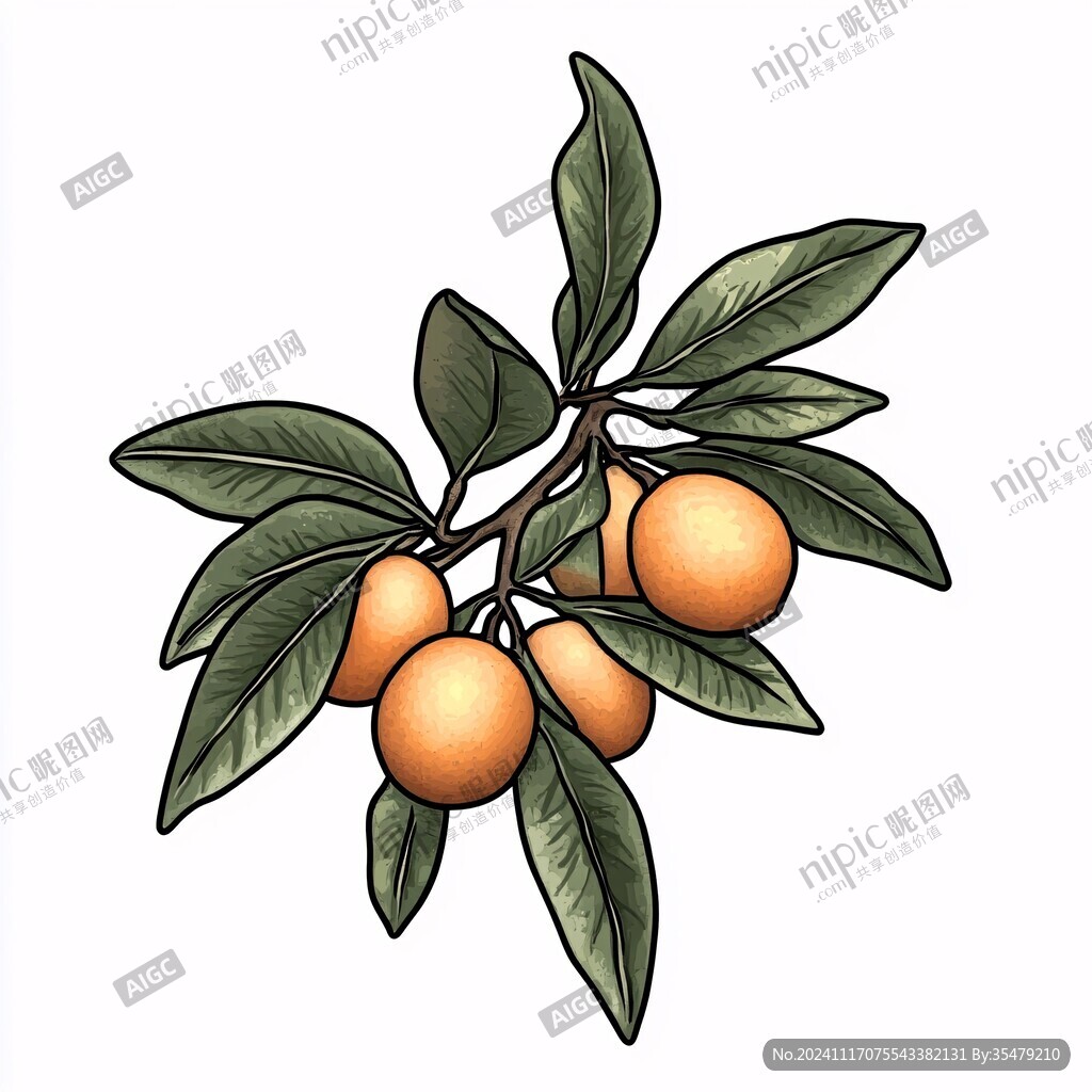 手绘黄皮果
