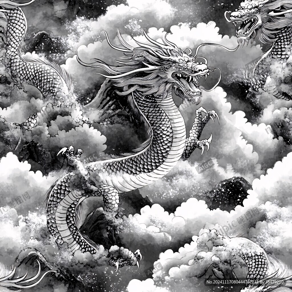 龙腾四海挂画