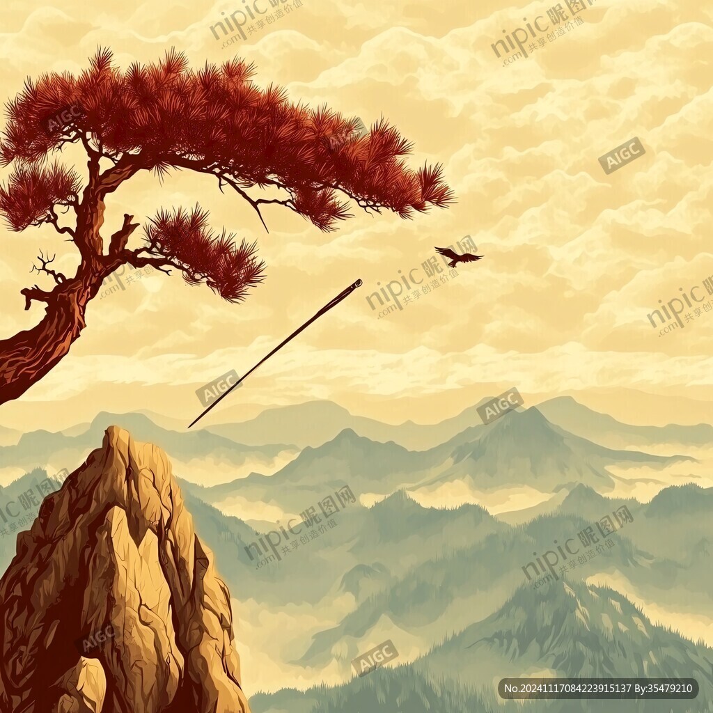 迎客松背景