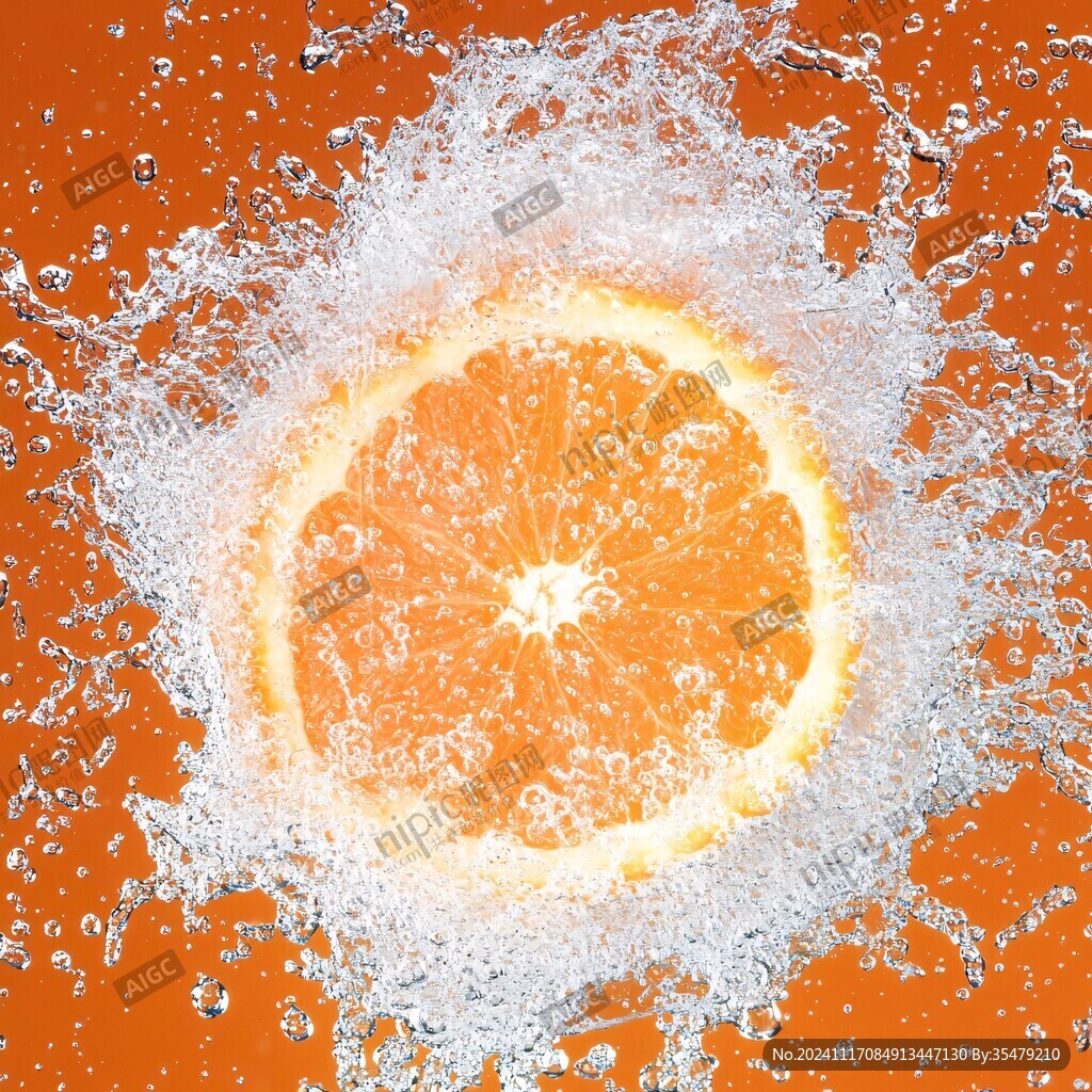 水花四溅的橙子