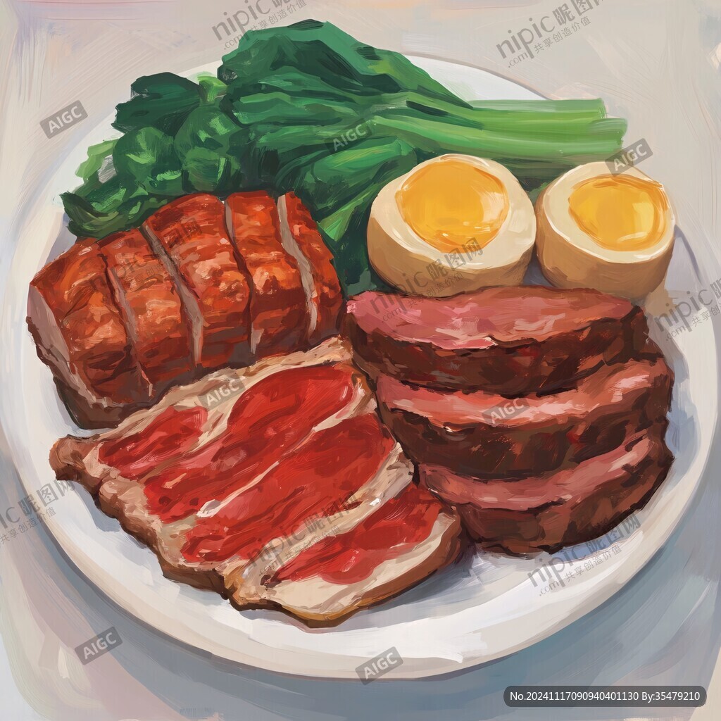 卤水拼盘插画