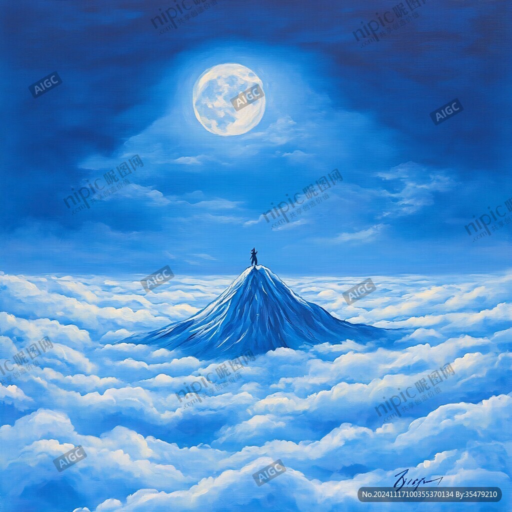 向往更高的山峰禅意画