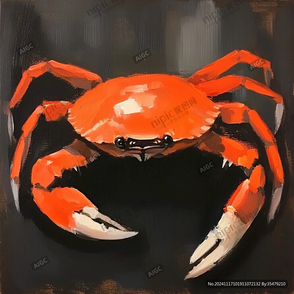 河蟹插画