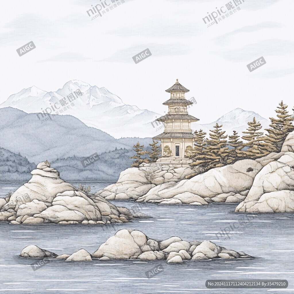 慧泉塔插画