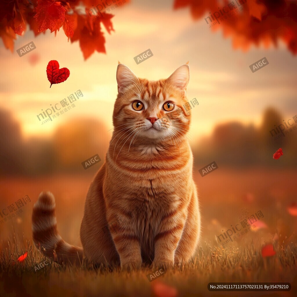 手绘猫咪橘猫