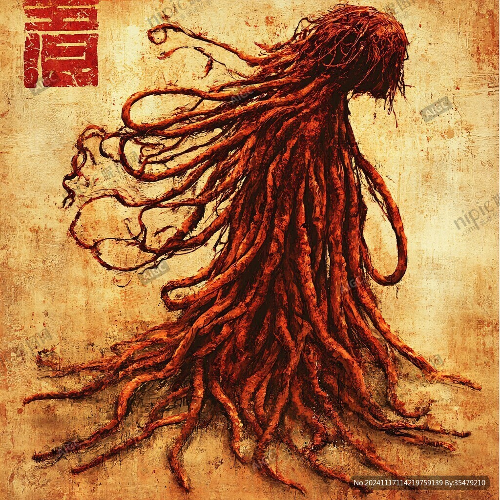 高丽参人身手绘
