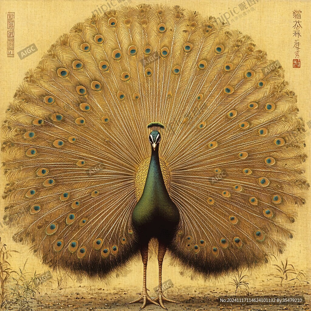 百鸟朝凤图插画