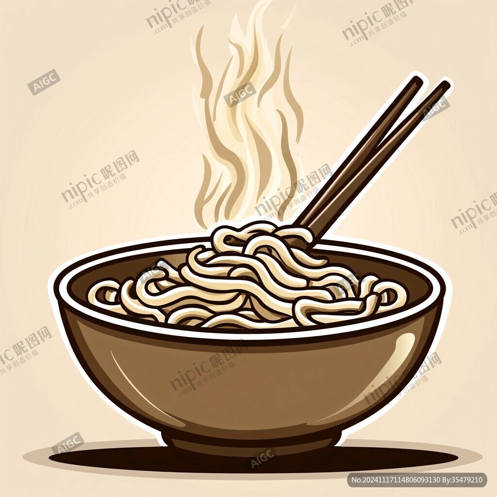 热干面手绘插画